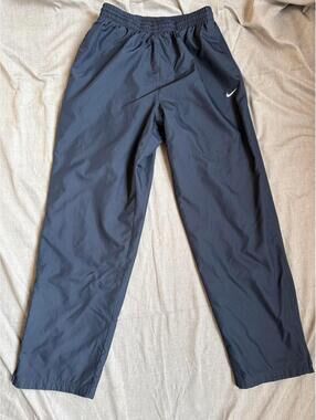 Vintage Nike Mesh Track Pants Navy Blue Athletic Warm Up Pants Y2K Size M